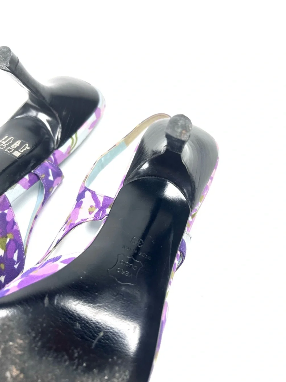 Vintage Moschino Cheap & Chic Purple Floral Slingback Heel‎ Women’s 39 Spring